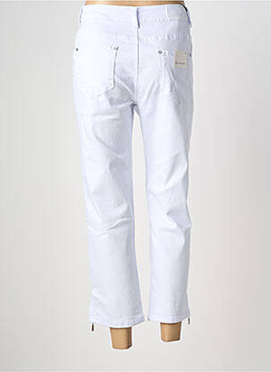 Pantalon 7/8 fermeture zippée sous rabat boutonné taille normale blanc KALISSON femme