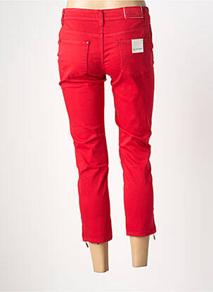 Pantalon 7/8 fermeture zippée sous rabat boutonné taille normale rouge KALISSON femme
