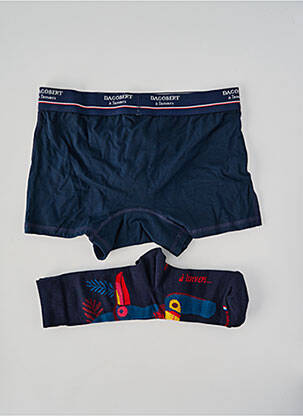 Boxer imprimé fantaisie bleu DAGOBERT A L'ENVERS homme