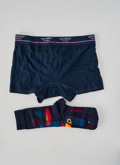 Boxer imprimé fantaisie bleu DAGOBERT A L'ENVERS homme