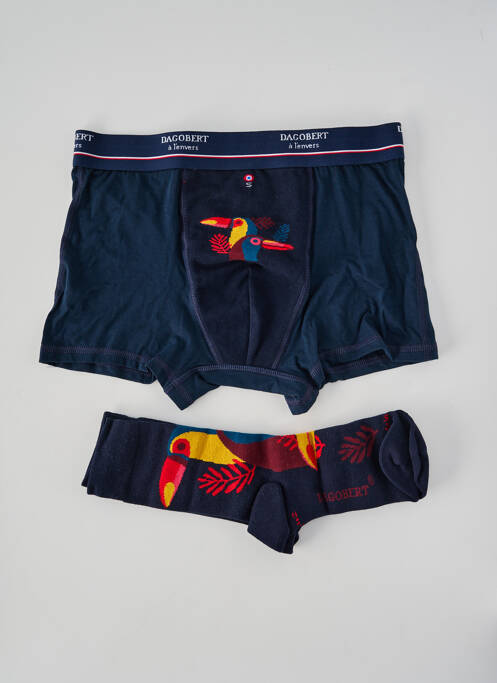 Boxer bleu DAGOBERT A L'ENVERS homme