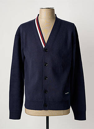 Gilet manches longues col v bleu TOMMY HILFIGER homme