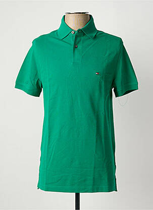Polo stretch manches courtes vert TOMMY HILFIGER homme