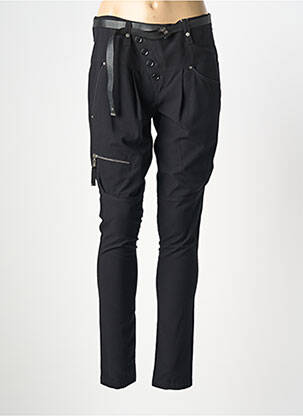 Pantalon slim tissage popeline taille normale noir HICH USE femme