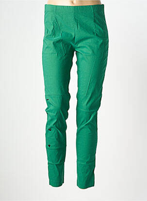 Pantalon slim taille élastique taille normale vert BLACK LABEL femme