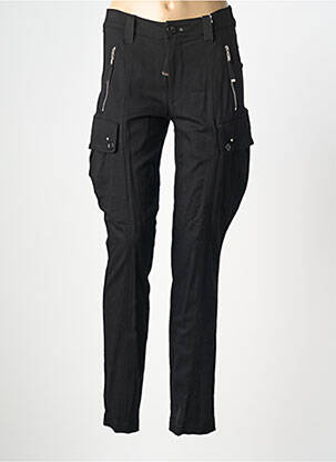 Pantalon slim tissage popeline taille normale noir HICH USE femme