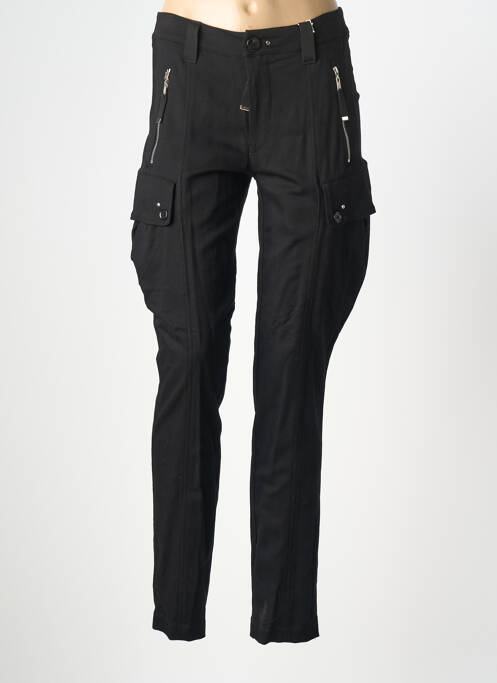 Pantalon slim tissage popeline taille normale noir HICH USE femme