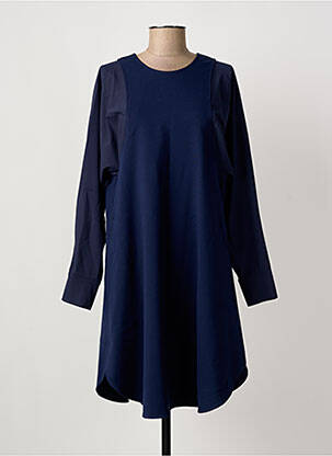 Robe mi-longue manches longues manches longues bleu MEIMEIJ femme