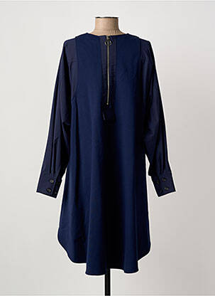 Robe mi-longue manches longues manches longues bleu MEIMEIJ femme