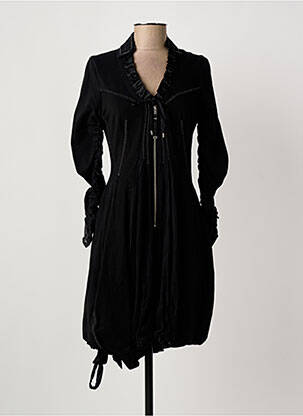 Robe mi-longue manches longues manches longues noir HIGH femme