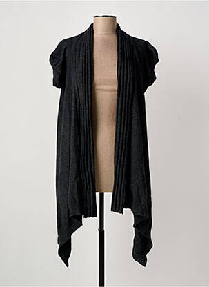 Gilet manches courtes coupe droite gris JARDIN PRIVÉ femme