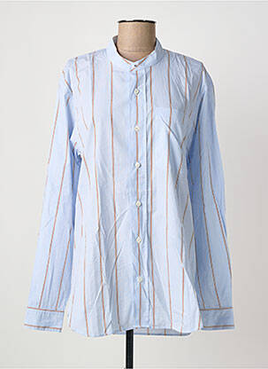 Chemisier coupe droite manches longues bleu HICH USE femme