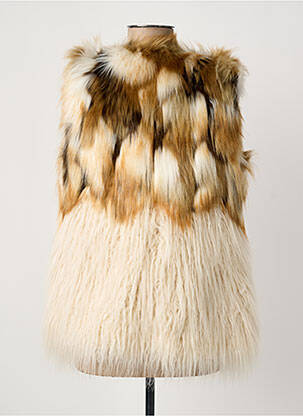 Gilet sans manche coupe droite beige MARC AUREL femme