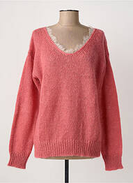 Pull col v manches longues rose LIVIANA CONTI femme