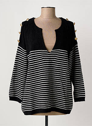 Pull coupe droite manches longues noir MAX & MOI femme