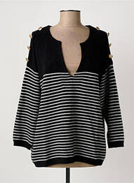 Pull col v manches longues noir MAX & MOI femme