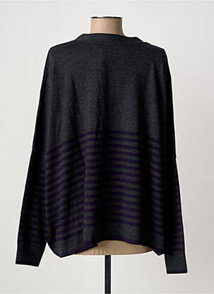Pull col v manches longues gris HANA SAN femme
