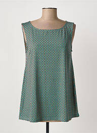 Débardeur stretch sans manche vert JUSTMINE femme