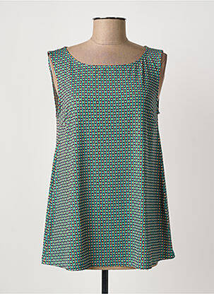 Débardeur coupe droite sans manche vert JUSTMINE femme