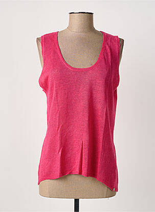 Pull coupe cintrée sans manche rose A.POIL femme