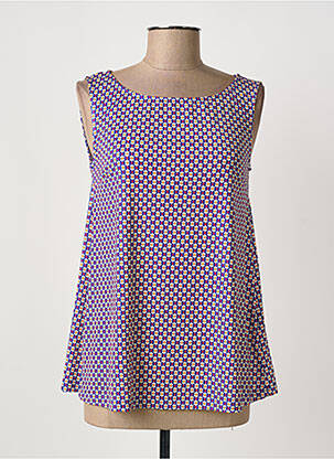 Débardeur stretch sans manche bleu JUSTMINE femme