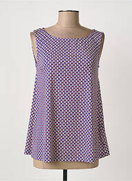 Débardeur stretch sans manche bleu JUSTMINE femme