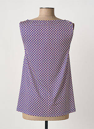 Débardeur stretch sans manche bleu JUSTMINE femme