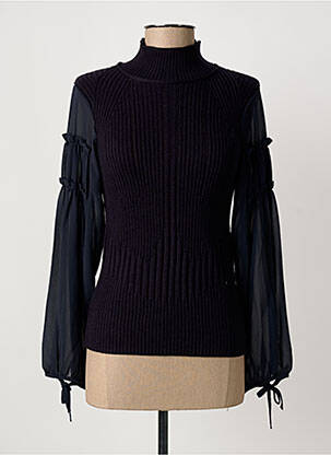 Pull coupe cintrée manches longues noir HIGH femme
