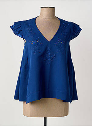 Top stretch manches courtes bleu HIGH femme