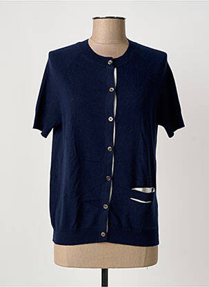 Gilet manches courtes fermeture boutonnée sur le devant bleu ALLUDE femme