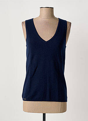 Pull coupe cintrée sans manche bleu MAX & MOI femme
