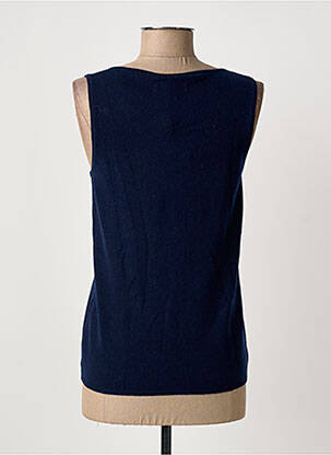Pull coupe cintrée sans manche bleu MAX & MOI femme