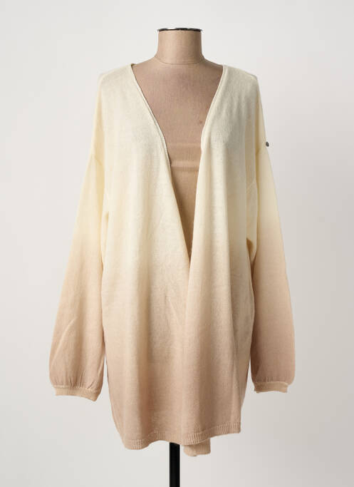 Gilet manches longues col v beige A.POIL femme