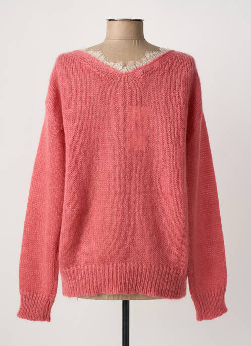 Pull col v manches longues rose LIVIANA CONTI femme