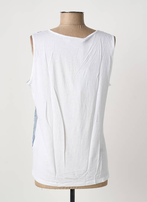 Top imprimé fantaisie sans manche bleu WHYCI MILANO femme