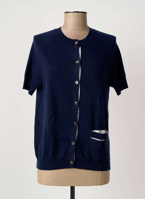 Gilet manches courtes bleu ALLUDE femme