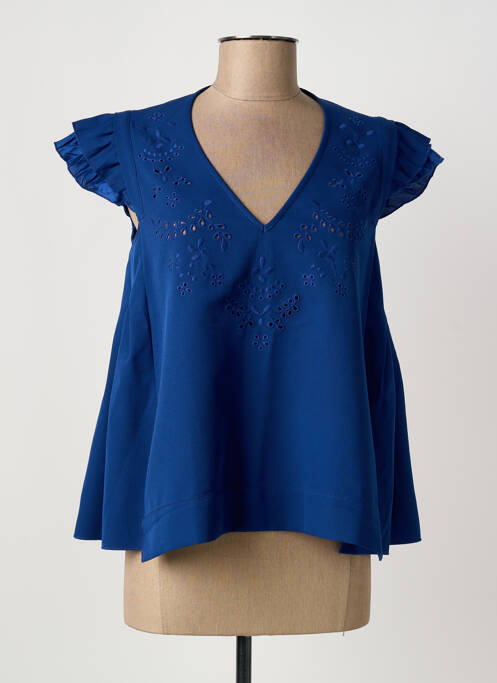 Top bleu HIGH femme