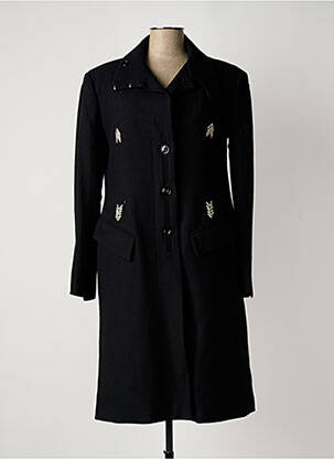Manteau long coupe cintrée sans capuche noir MARITHE & FRANCOIS GIRBAUD femme