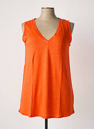 Débardeur coupe droite sans manche orange MAYJUNE femme