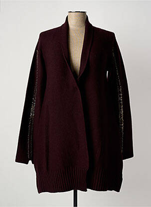 Gilet manches longues fermeture boutonnée sur le devant violet PIER ANTONIO GASPARI femme