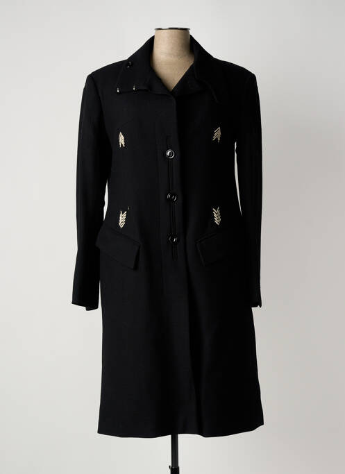 Manteau long coupe cintrée sans capuche noir MARITHE & FRANCOIS GIRBAUD femme
