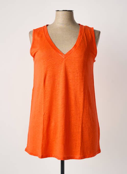 Débardeur coupe droite sans manche orange MAYJUNE femme