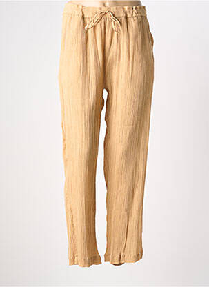 Pantalon slim taille élastique beige TERRE ROUGE femme