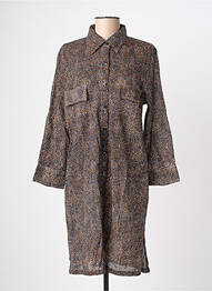 Robe courte manches 3/4 manches 3/4 marron TERRE ROUGE femme