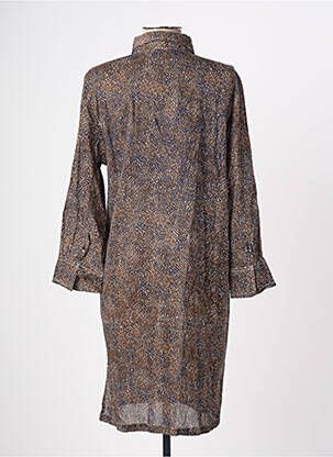 Robe courte manches 3/4 manches 3/4 marron TERRE ROUGE femme