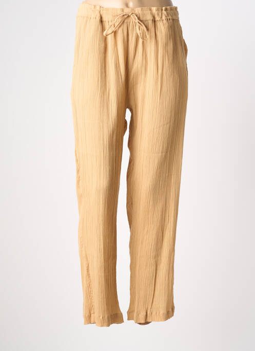 Pantalon slim taille élastique beige TERRE ROUGE femme