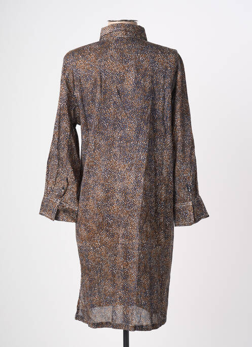 Robe courte manches 3/4 manches 3/4 marron TERRE ROUGE femme