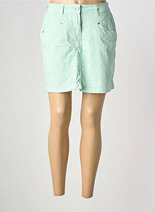Jupe short fermeture zippée sous rabat boutonné vert clair DONA LISA femme