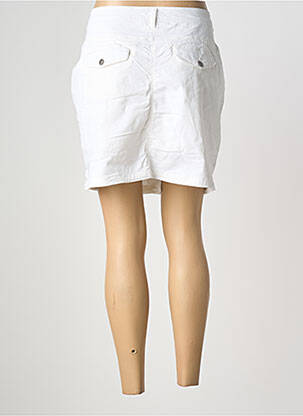 Jupe short fermeture zippée sous rabat boutonné blanc DONA LISA femme