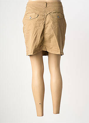 Jupe short fermeture zippée sous rabat boutonné beige DONA LISA femme
